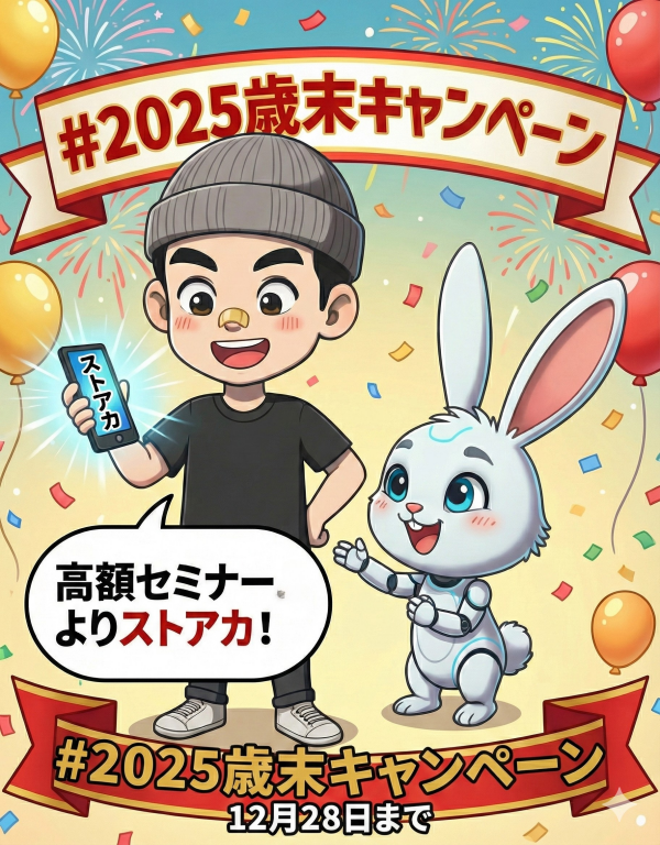 #ストアカ2025歳末キャンペーン開催中のバナー